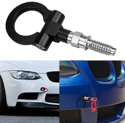 Riloer Ojo de remolque de coche, gancho de remolque para coche, kit de anillo de remolque de parachoques, gancho de remolque de aleación de aluminio, gancho de remolque compatible con BMW, compatible
