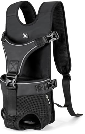 ZASCHMOY Haustiertrage Rucksack, Wasserdichter, Verstellbarer Hunde Frontträger für Reisen mit Mittelgroßen und Kleinen Hunden (B-M)