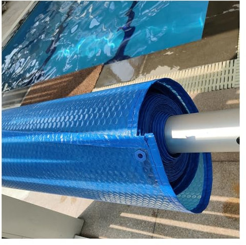 Grande coperta solare per piscina, 3,7 x 3,7 m, resistente, rettangolare, pellicola protettiva per piscine interne/esterne e vasche idromassaggio