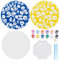 WEBEEDY 2 Sets 15.2cm DIY Ceramic Plates to Paint Blank Ceramic Plate Painting Kit for Adults to Paint Your Own Ceramics Plate Include Paint and Brushes for Gift Fun Activity Home Decor