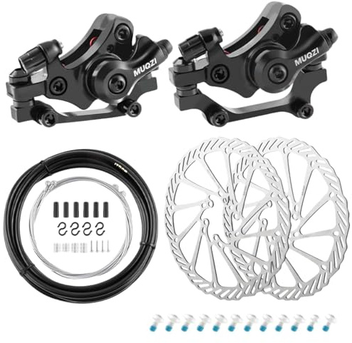Trkimal Fahrrad Scheibenbremse Kit vorne hinten Bremssattel Bremsscheibe Set 180mm Rotor, Bremskabel, Bremshebel Kabel Kit für Mountain Road Bike, Reiten Fahrrad (180mm Bremse Sets)