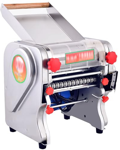 SHENGSHIYU ‌Laminadora de Masa Electrica‌,MáQuina EléCtrica para Hacer Pasta Fresca‌ para 3 Tipos De Fideos,Electric Pasta Maker para Uso Doméstico‌,Comercial,Doughwidth24cm