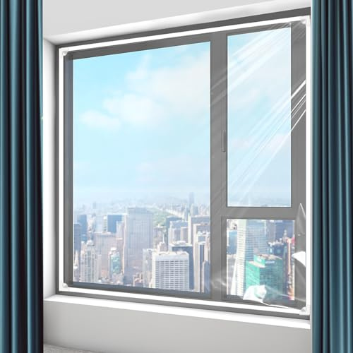 Magnetic Thermal Insulation Window Film Waterproof Curtain Transparent Overglazing Thermo Cover Transparent Blocks Window Cold Reusable (50x100cm)