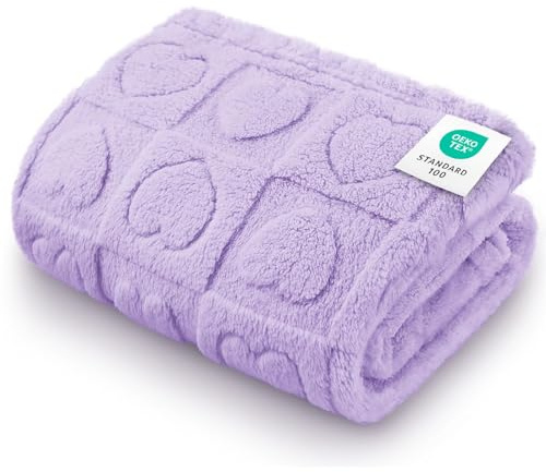 Luciphia Small Dog Blanket Washable Pet Bed Cover Soft Fluffy Puppy Blanket with Premium Fleece 300GSM Cozy Calming Cat Blankets for Indoor Cats Light Purple 30x20 inch