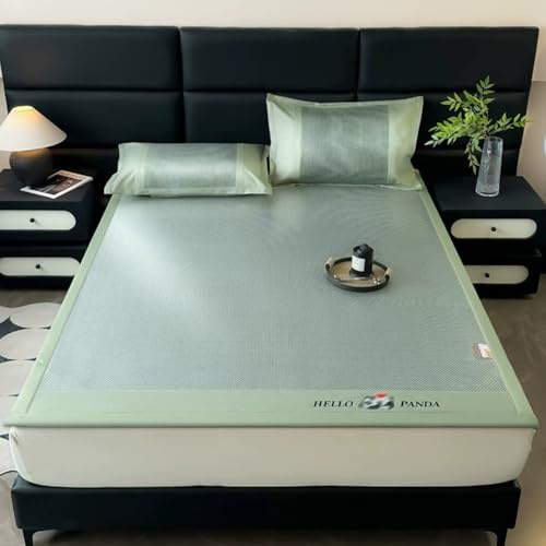 Alfombrilla de bambú refrescante de verano, juego de 2/3 piezas, tapete de dormir de verano, tapete de cama plegable, tapete de acondicionamiento de refrigeración para cama, tapete transpirable de