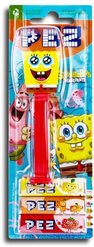 1x PEZ Spender Spongbob Schwammkopf inkl. 2 x Pez Bonbons 2 x 8,5 g rot