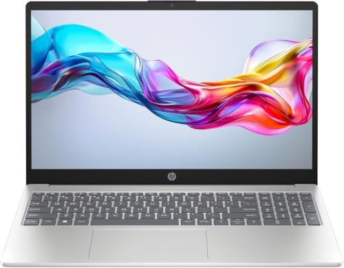 HP Laptop 15-fd1004sl, PC Portatile 15, Display FHD, Notebook, (Intel Core Ultra 7 155H, RAM 16GB, SSD 512GB, Windows 11), Computer Portatile, Uso quotidiano, Tastiera Italiana, QWERTY, Argento