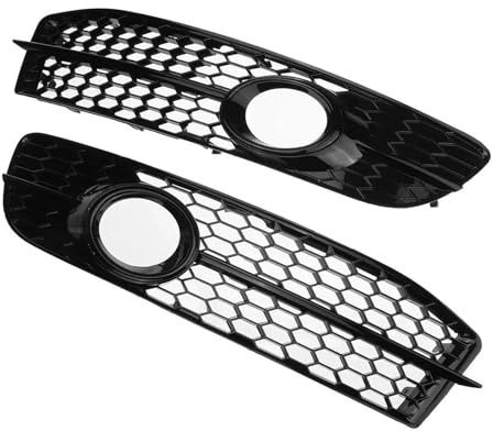 VFVCTGHZ Bilens Främre Stötfångare Dimljus Lampgrill Honeycomb Bezel Cover För Audi A6 C6 S-Line 2008-2011 4F0807681Q01C(With Black)