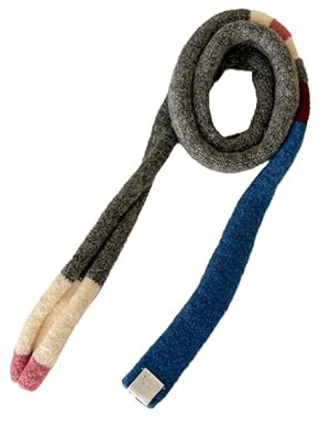 Kashmirscarf， Stickad ullhalsduk for kvinnor flerfärgad 160x15 cm(Gray Blue)