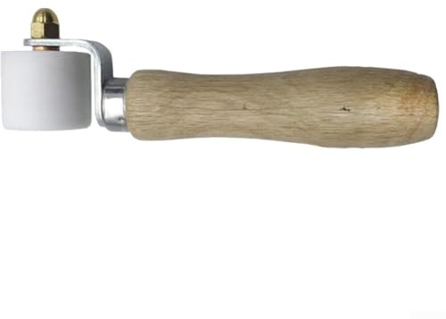 Rullo a pressione manuale in silicone, ad alta resistenza, 260 °C, impermeabile, con membrana in PVC, con manico in legno, per saldatura a membrana in PVC e teloni, 1 pezzo, bianco