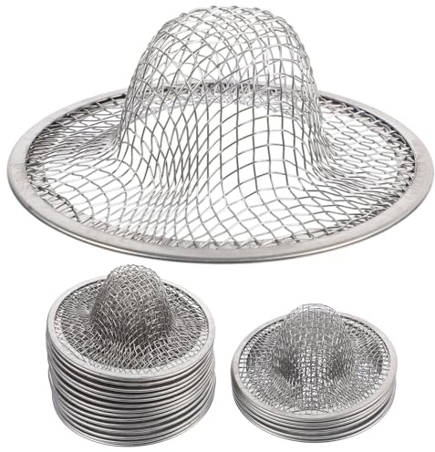 Operitacx Lot de 20 Crépines D'évier en Acier Inoxydable 5 – Passoires à Mailles Fines 2,12 Pouces pour Filtre Évier la Cuisine, Récupération Déchets et Cheveux, Accessoires Drainage