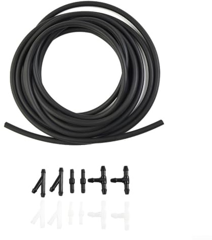 Ableholy Kit di tubi flessibili per lavavetri da 4 m, con 12 connettori, tubo per liquido tergicristallo, ugello anteriore e posteriore, riparazione pompa a getto