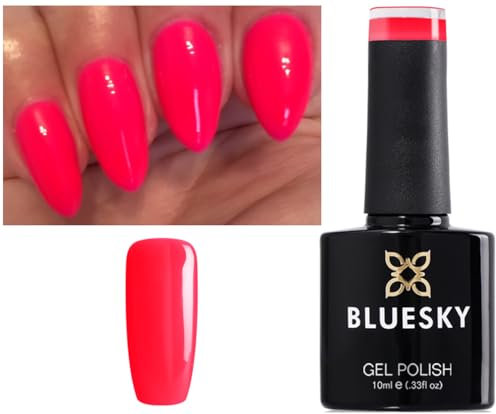 Bluesky Nail Gel Polish Neon Pink Lola Shocking Pink Neon 12 UV LED Soak Off 10ml Spring Summer Color