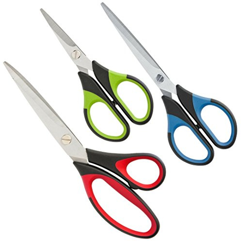 Multiuso - Set Di 3 Forbici Da Cucina In Acciaio Inox, Multicolore E Di Alta Qualità. Handy Hobby 14 Cm, Uso Generale/cucina 17 Cm & Crafting/cucire 21 Cm.