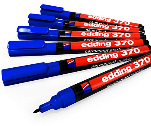 Edding 370 Permanentmarker Rundspitze - 1mm - blau - 6 Stück