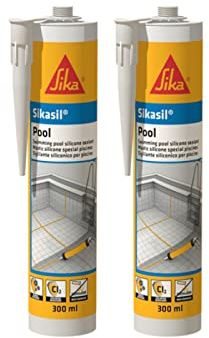 SIKA Lot de 2 Mastic Silicone Sikasil Pool - Joint pour Piscine Transparent - 300ml
