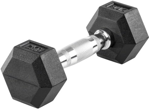 Sport-Tec Hex Kompakthantel aus Gummi, Hexagon-Hantel, Krafttraining, Fitness Hantel, Muskelaufbau, Bodybuilding