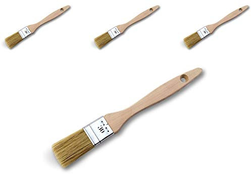 Pinceau queue de morue | Lot de 3 | Soie blanche | Largeur 30 mm | Unité jetable | Multi support | Peinture huile acrylique vernis émaux colle lasure teinture apprêt résine | Kibros 320_30ccx3