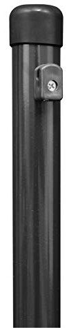 Alberts 613136 Zaunpfosten für Maschendrahtzäune | zinkphosphatiert, anthrazit-metallic kunststoffbeschichtet | Länge 1750 mm | Pfosten-Ø 38 mm