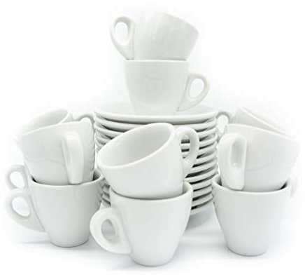 24 Piezas, 12 Servicios Tazas de Café Porcelana (110ml)