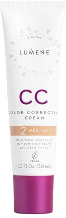 LUMENE CC Cream Color Correcting Cream Foundation | SPF 20 | Medium Coverage | Lightweight and Antioxidant-Rich | Hydrates While Reducing Redness | All Skin Types | Vegan |30 ml | Medium