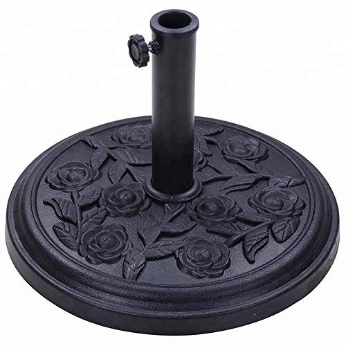 ZENO Parasol Base 9KG Black | Cast Iron Effect Garden Parasol Base | Garden Umbrella Base For Outdoor Furniture Umbrella, Canopy, Gazebo, Awning | Easy to Assemble | Heavy Duty | Weather Resistant