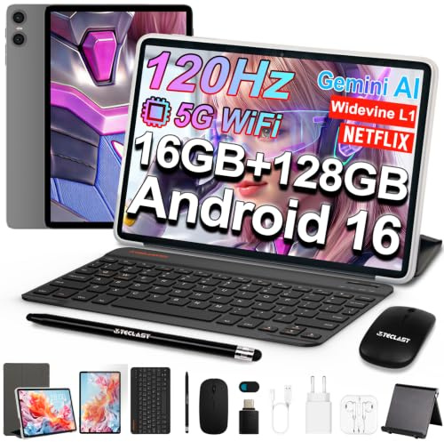 TECLAST P30T Android 16 Tablette 10 Pouces, 120Hz, 10 Accessoire, Octa-Core