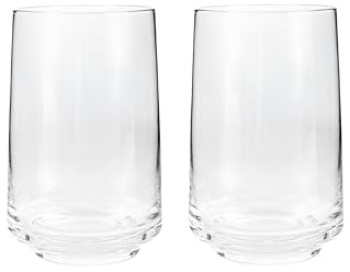 Denby - Natural Canvas Large Tumblers Set of 2 - 500ml Hand Blown Hand Finished Water Glasses - Dishwasher Safe, Contemporary Clear