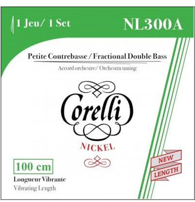 Corelli Kontrabass-Saiten Fractional - kleine Mensuren Satz 1/2 Größe NL300A
