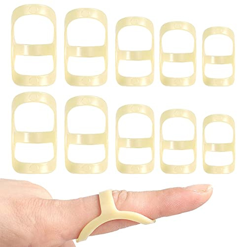 Bekecidi Set med 10 ovala fingerskenor, 5 storlekar, bärbart fingerstyvhetsstöd, ledskydd (3, 4, 5, 6, 7)