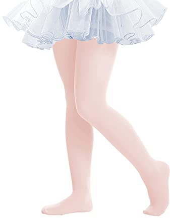 THMEVOK Ultra Soft Girls Elastic Ballet Tights for Girls Breathable Dance Tights Opaque Footed for Toddler Stockings Thick Kids Durable Pantyhose Leggings 9-11 Years Ballet Pink