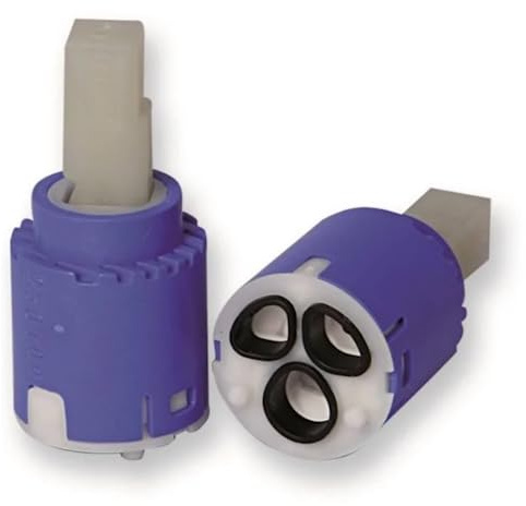 Schläfer 480039 | Ersatz-Keramikkartusche für Einhebelmischer 25 mm, Niedrig mit 2 Füßen, Kunststoffhebel, Duschmischer, Küche, Waschbecken, Bidet, Badewanne.