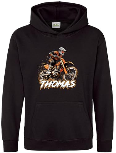 Purple Print House Personalised Dirt Bike Boys Hoodie Motocross Off Road Motorbikes Kids Hoody