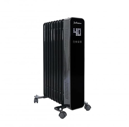 JSH 2000W Oil Filled Portable Radiator | Digital Display 9 Fin Heater | Energy Efficient with Remote Control 24Hr Timer Frost Function Child Lock Overheat & Tip Protection | Home Office Garage
