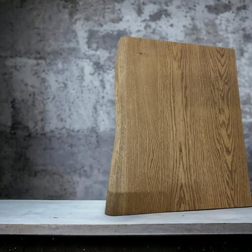 Generisch Waschtisch Platte 90 cm lang Holzplatte massiv Holz Aufsatzbecken Waschbecken Naturkante Eiche DUNKEL Neu