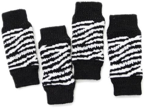 OLACD 4 x dehnbare gestrickte Baumwoll-Beinstulpen für Haustiere: Welpen, elastische Beinstulpen für kleine, mittelgroße und große Socken