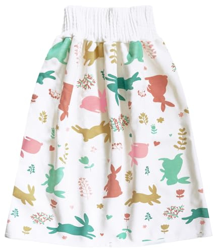 Waterproof Diaper Skirt for Baby Toddler Reusable Bed Wetting Training Diaper Shorts for Boys and Girls Night Time (Rabbit)
