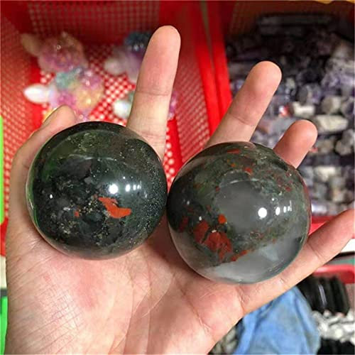 UYCUODLUY Home 1 pz Sfera di Pietra di Sangue Africana Naturale Sfere burattate Cristalli e Pietre Ornamento Feng Shui