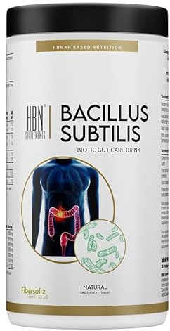 HBN Supplements - Bacillus Subtilis Biotic Gut Care Drink - Pulver 600g (Geschmacksneutral) | Mit Ballaststoff Fibersol®-2 | L-Glutamin | Flohsamenschalen | Beta Glucan u.v..m.