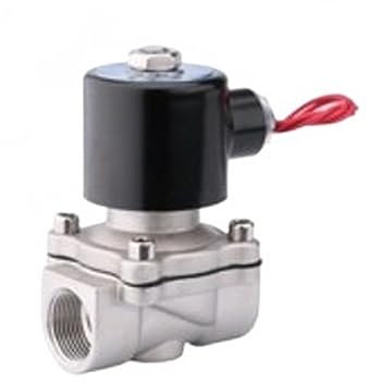 Kugelhahn-Set, Elektrisches Magnetventil, 1/4 Zoll, 3/8 Zoll, 1/2 Zoll, 3/4 Zoll, 1 Zoll, 2 Zoll, normalerweise geschlossenes Magnetventil for Wasser, Öl, Luft, Dampf(Size:DN20,Color:24V)
