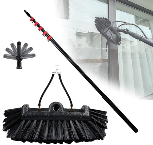 LFfwynog Telescopic Window Cleaning Pole Water,Pole Water Fed Pole Kit with Extendable Handle and Hose Attachment,7.2m/283in