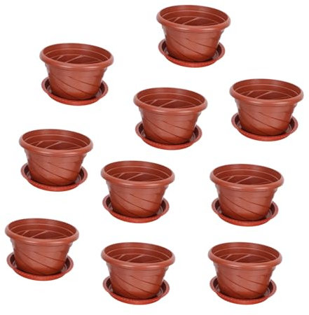 KITANDOVE 10sätze Chlorophytum Pflanzentöpfe Teiliges Aus Kunststoff Mit Untersetzer Für Balkon Und Büro Bruchsichere Langlebige Blumentöpfe Für Kleine Pflanzen Und Gemüse
