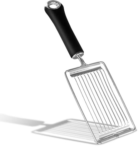 volumoon Cortador de Tomate, Queso, Patatas, Fiambres, Cebolla, Frutas con Mango de Acero Inoxidable Negro