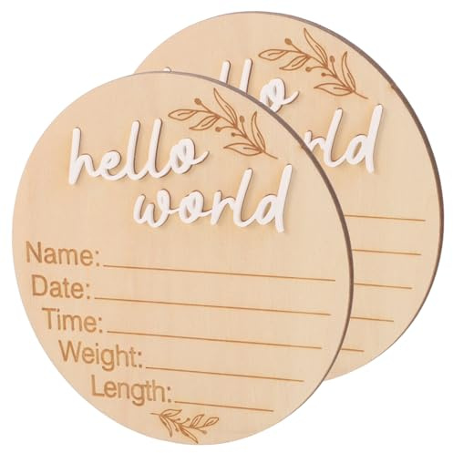 BESTonZON 2st Gedenktafel Für Neugeborene Kindergarten Namensschilder Für Babys Kindergarten Neugeborenen Zeichen Ankündigungsschild Für Babynamen Namensschild Des Babys - Holz