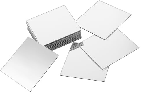 25 Stück Spiegelfliesen Selbstklebend Wandspiegel, Mini Spiegel zum Kleben 7,5 cm Quadrat Wandspiegel, Flexibel Rahmenlos Spiegel für Wand Nicht Glas Reflektierend DIY Heim Wanddekoration