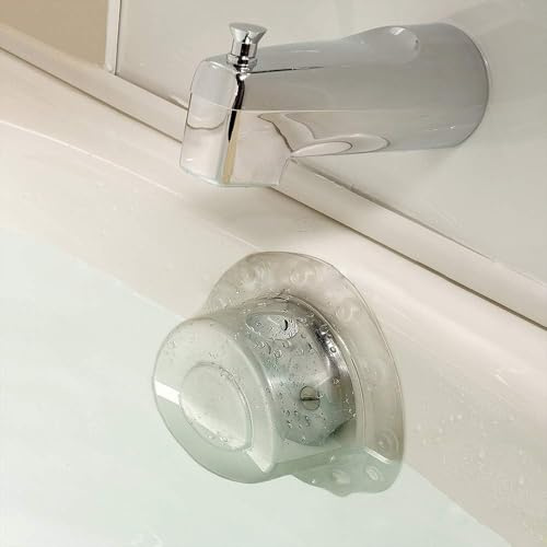 doyeozoowen 1 Pack Bathtub Overflow Drain Cover, Tub Overflow Stopper Deeper Bath Plug to Get Deeper Bathtub Water for a More Comfortable Bathing Experience (Clear)