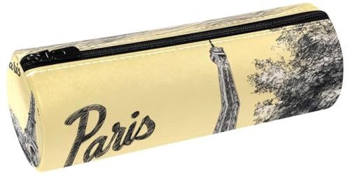VAPOKF Trousse à crayons en cuir avec motif Tour Eiffel de Paris - Pour ranger des stylos, des pièces de monnaie, des cosmétiques, des cosmétiques, des fournitures de bureau, des élèves