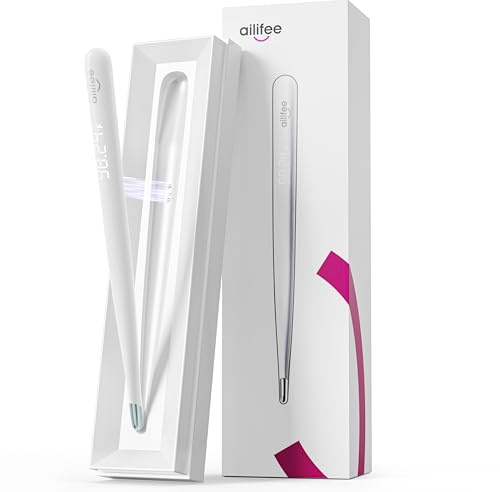 AILIFEE Rechargeable Basal Body Thermometer, Accurate Digital Oral Thermometer for Aldults Kids, 0.01° Precision with LED Backlit Display, Fast Reading, Silent Buzz, IP65 Waterproof, ABS Body, F355
