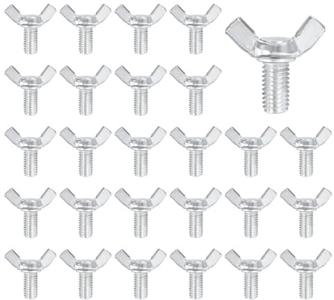 sourcing map Lot de 40 boulons papillon M8 x 16 mm en acier carbone plaqué zinc pour maison, machine, équipement électronique