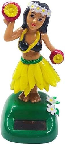 Solar Powered Hula Girl Dancing Figures Decoration Swinging Hawaiian Girl Doll Car Dashboard Ornaments for Car Interior Home Party Decor Learning Education